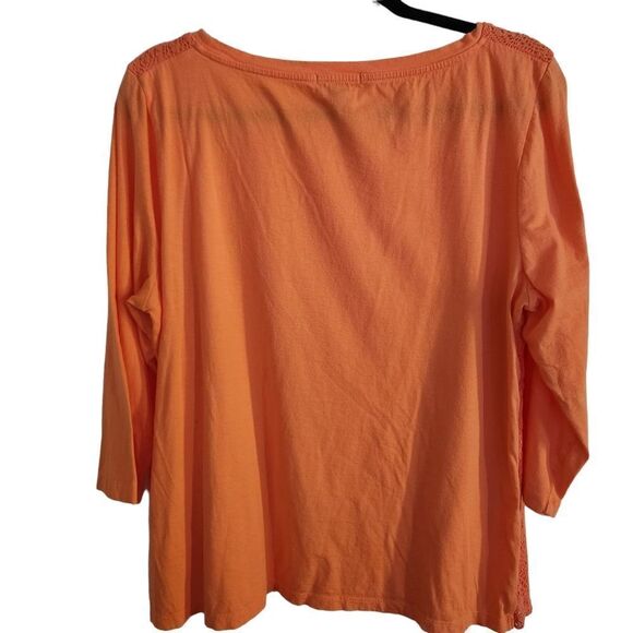 Gap Factory 3/4 Sleeve Crochet Front Overlay Top Size XXL - Picture 2 of 7